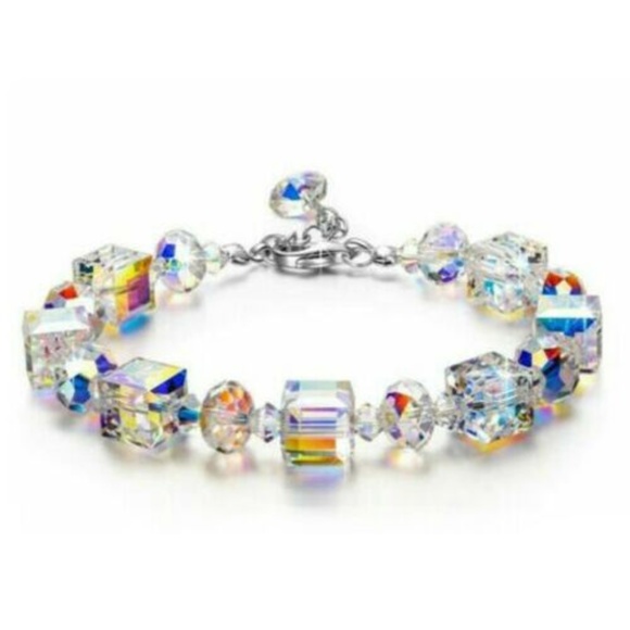 Lovely Swarovski Aurora Borealis Crystal Bracelet - Picture 1 of 8